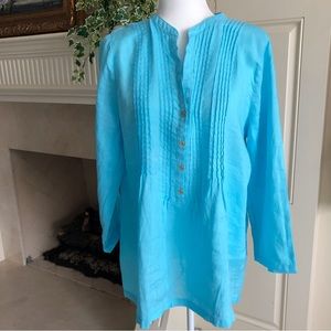 Lilly Pulitzer Sarasota Linen Blue Horizon Tunic New Size L